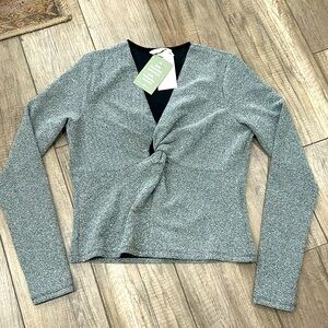 NWT- H&M silver sparkle top